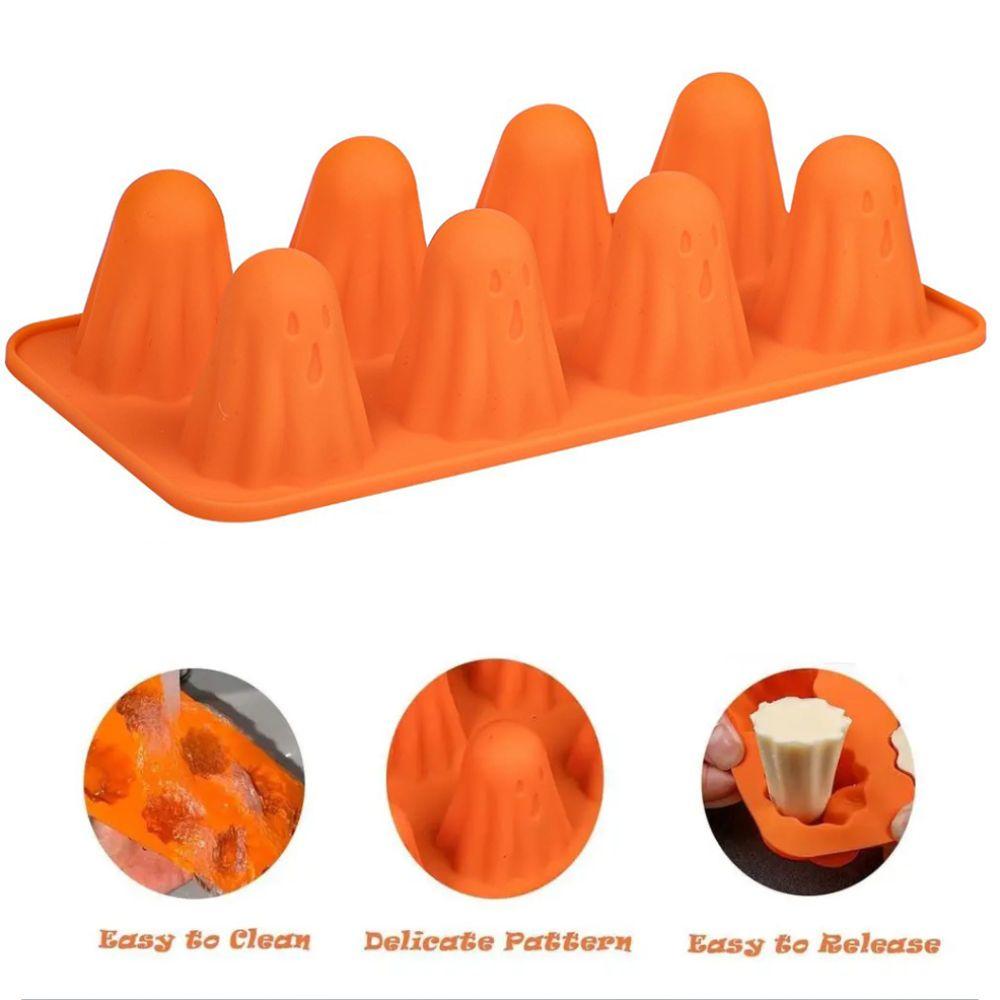 Orange Ghost Jello Mold Silicone Chocolate Mold DIY Halloween Ghost Baking Mold  Kitchen Baking