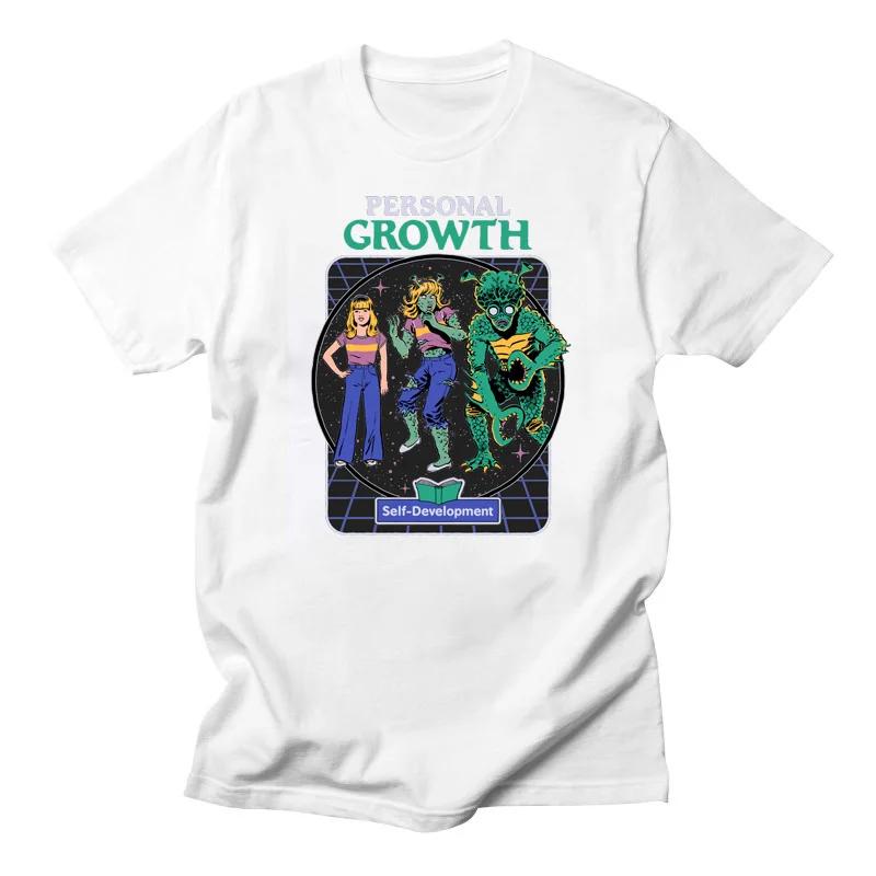 Vintage Tshirt Horror Alien Are Tshirt Men We Here Yet Funny Death Demon Harajuku Men Tee 90 Evil Graphic Camisetas Ropa Hombre