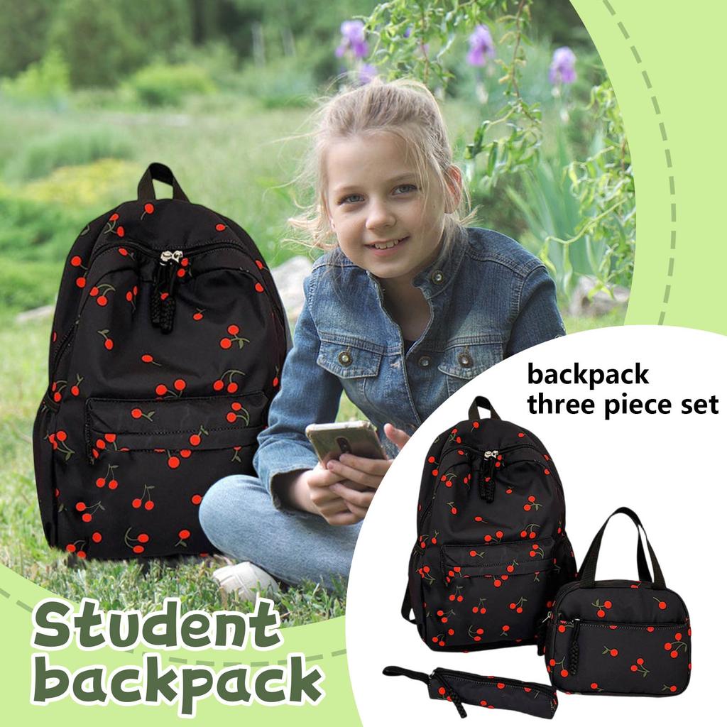 Student Backpack Travel Double Backpack Pencil Case Small Bag School Bag Three-piece Set