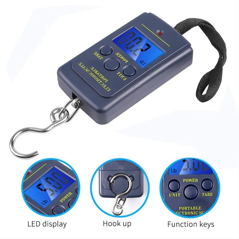 

Portable LCD Electronic Hand Scale for Travel 50kg/10g Capacity with 100cm Long Retractable Measuring Tape