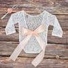 2Pcs/Set Bow Tie Design Newborn Lace Romper Hollow Back Newborn Photography Props  Baby Photoshoot