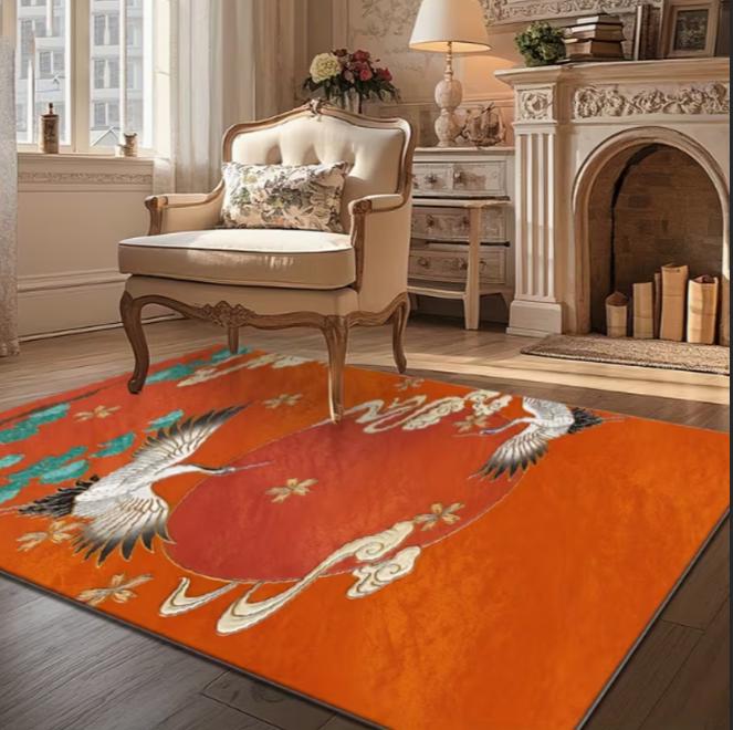 Colorful Peacock Pattern Area Carpet Is Suitable for Home Decoration In Living Rooms Bedrooms Dining Rooms and Both Environments
