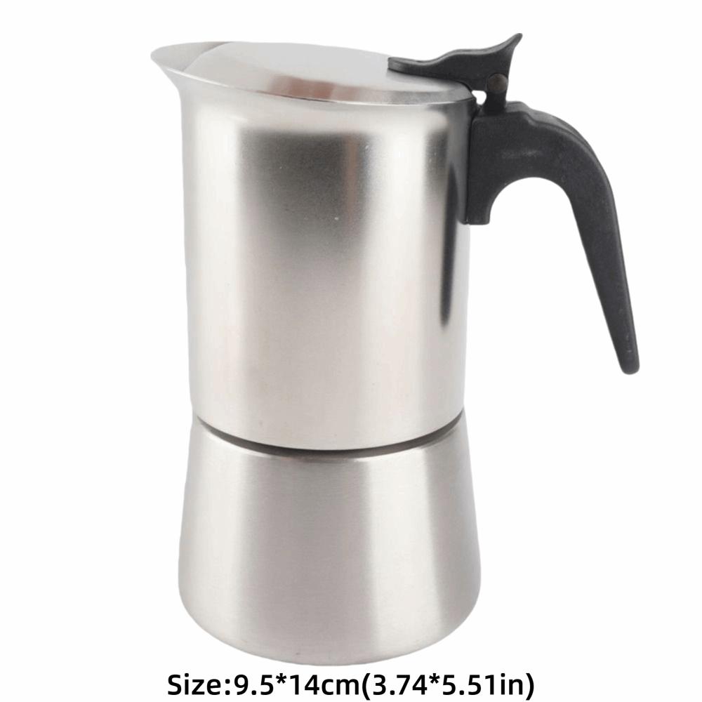 304 Stainless Steel Moka Pot 200 Ml Capacity Double Valve Hand Brewed Coffee Pot 2-4 Cup Capacity Cold Extraction Pot