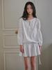 Oal Embro Drape Tie Mini Dress_White