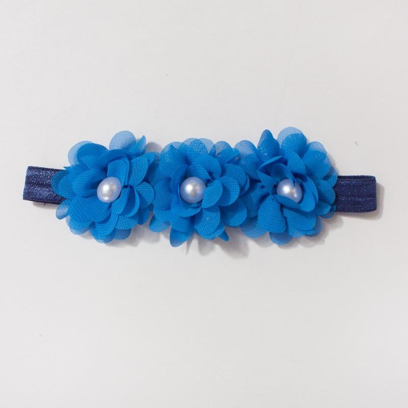 New baby elastic headband, cute chiffon bead flower children's jewelry, four seasons thin baby hair accessories