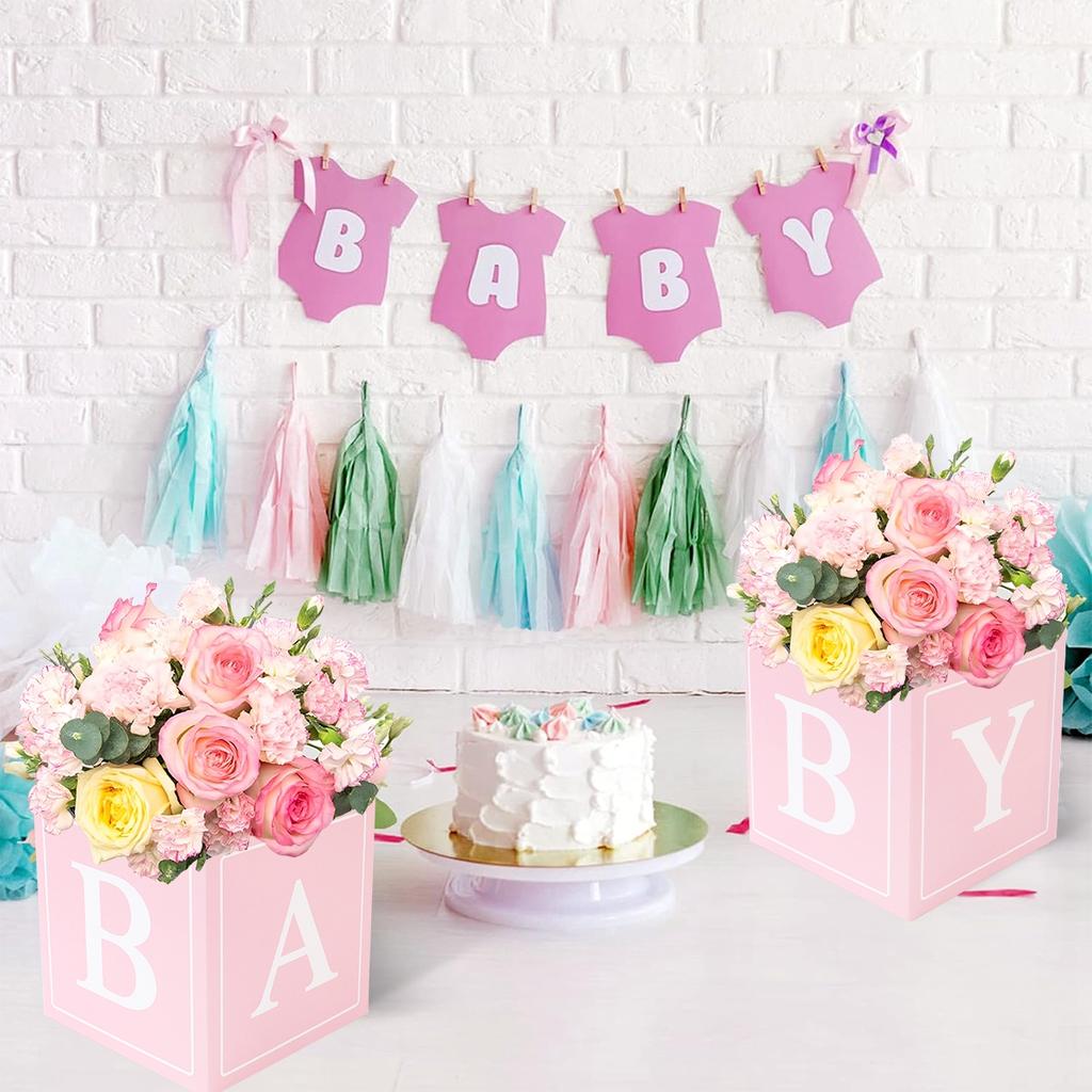 Caixas de Flores para Presente Aniversário Decoração de Festa Revelação de Gênero para Casa Caixa de Balões de Flores Feliz Aniversário Suprimentos para Festa Chá de Bebê