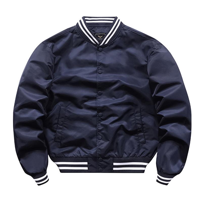 

Men’s Baseball Jackets Long Sleeves Color Blocking Bomber Jacket Spring Autumn Outer Wear Casual Topcoat S темно-синий