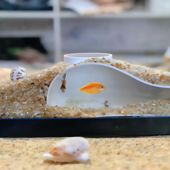 Aquarium Tunnel Cave Fish Tank Single Hole Shrimp Hideout Fish under Gravel Tunnel Rest Protection Cave for Corydora Catfish Kuhli Loach