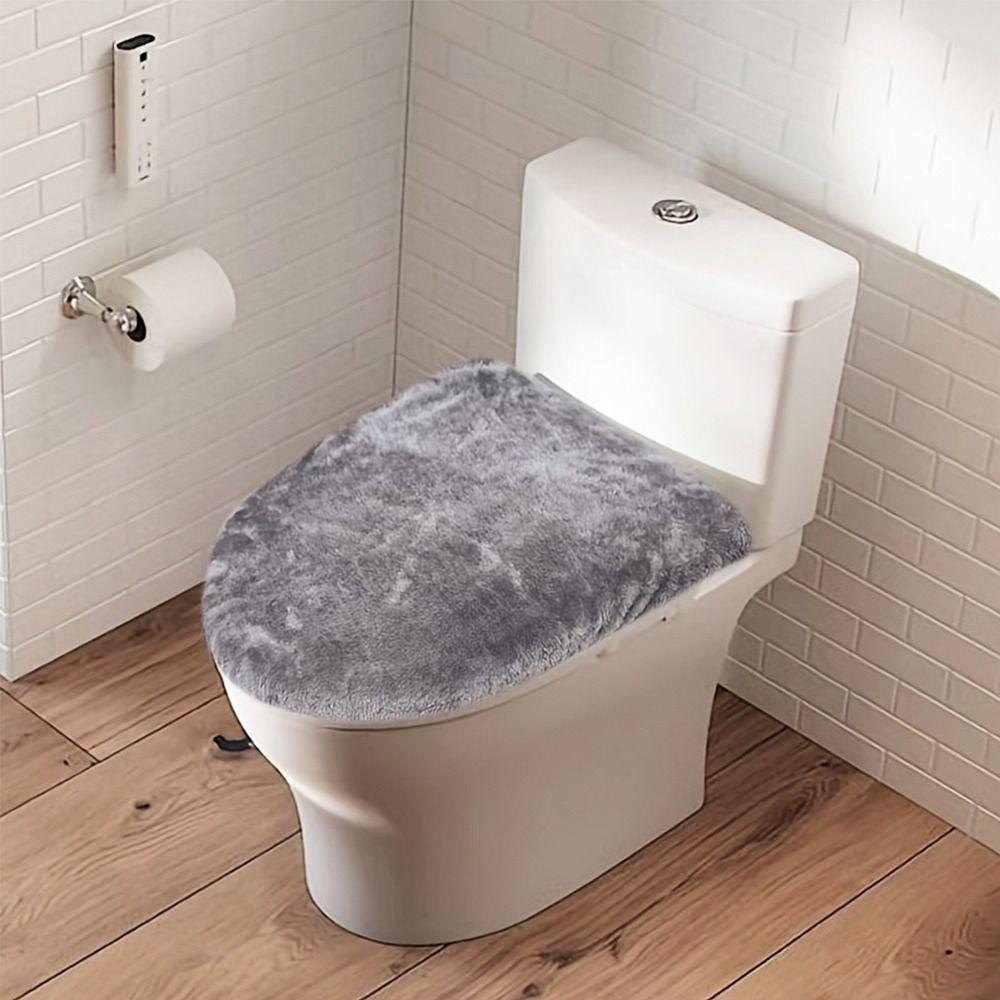 Warm Toilet Lid Cover Solid Color Toilet Lid Protective Sleeves Toilet Seat Cover Home Bathroom