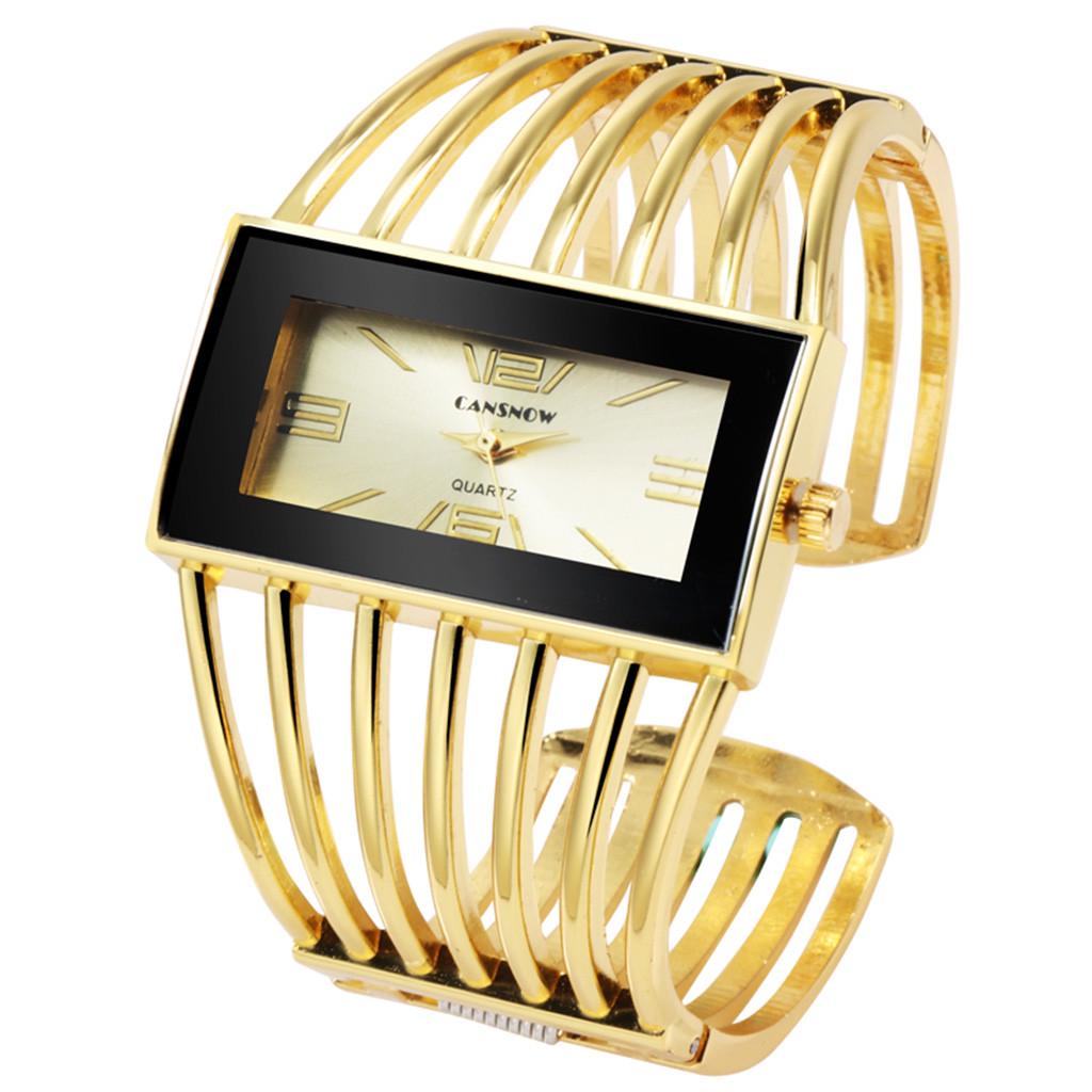 Luksusowa moda Unikalna konstrukcja Kwadratowa tarcza Damska bransoleta ze stopu Zegarek kwarcowy