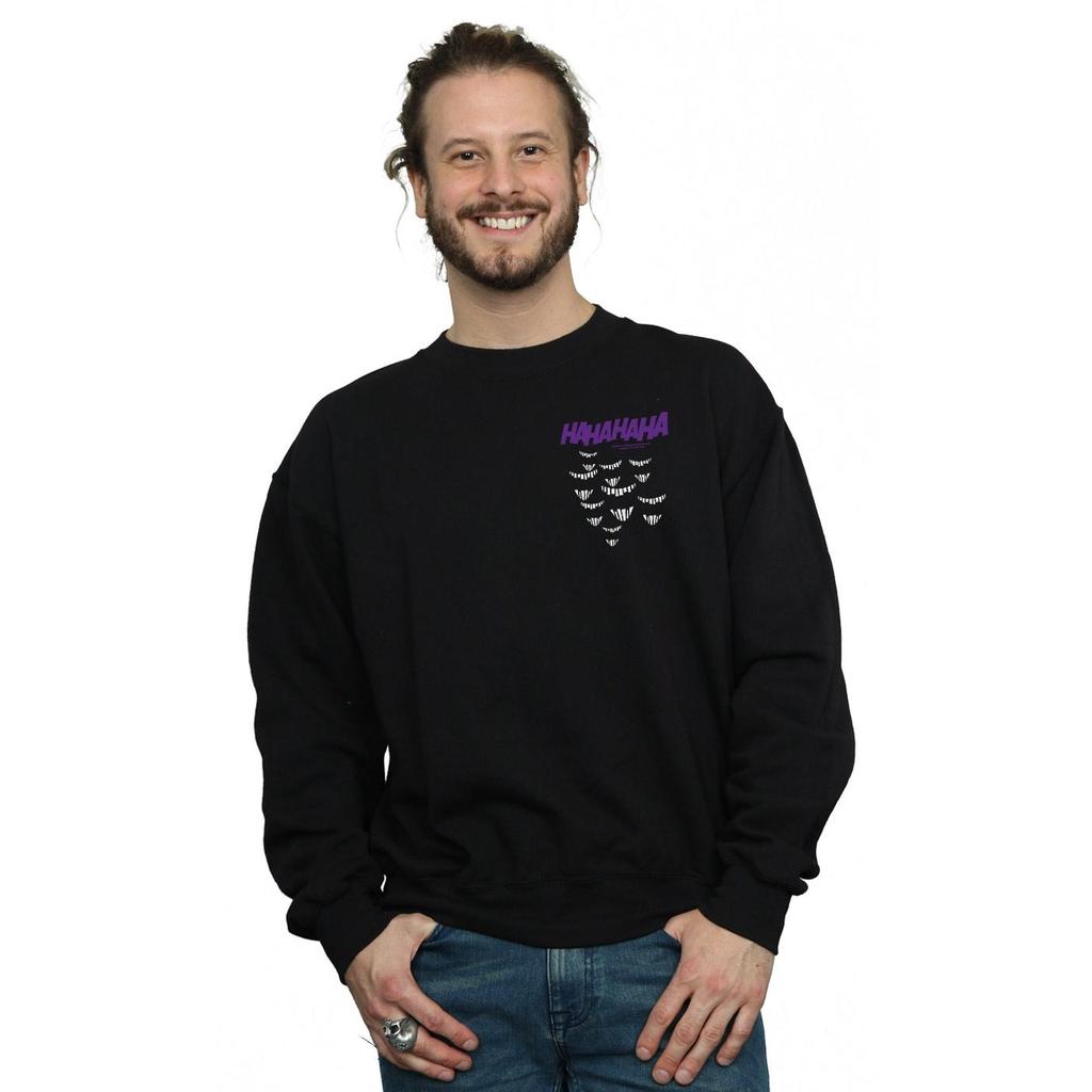 DC Comics Mens Batman Joker Smile Breast Print Sweatshirt