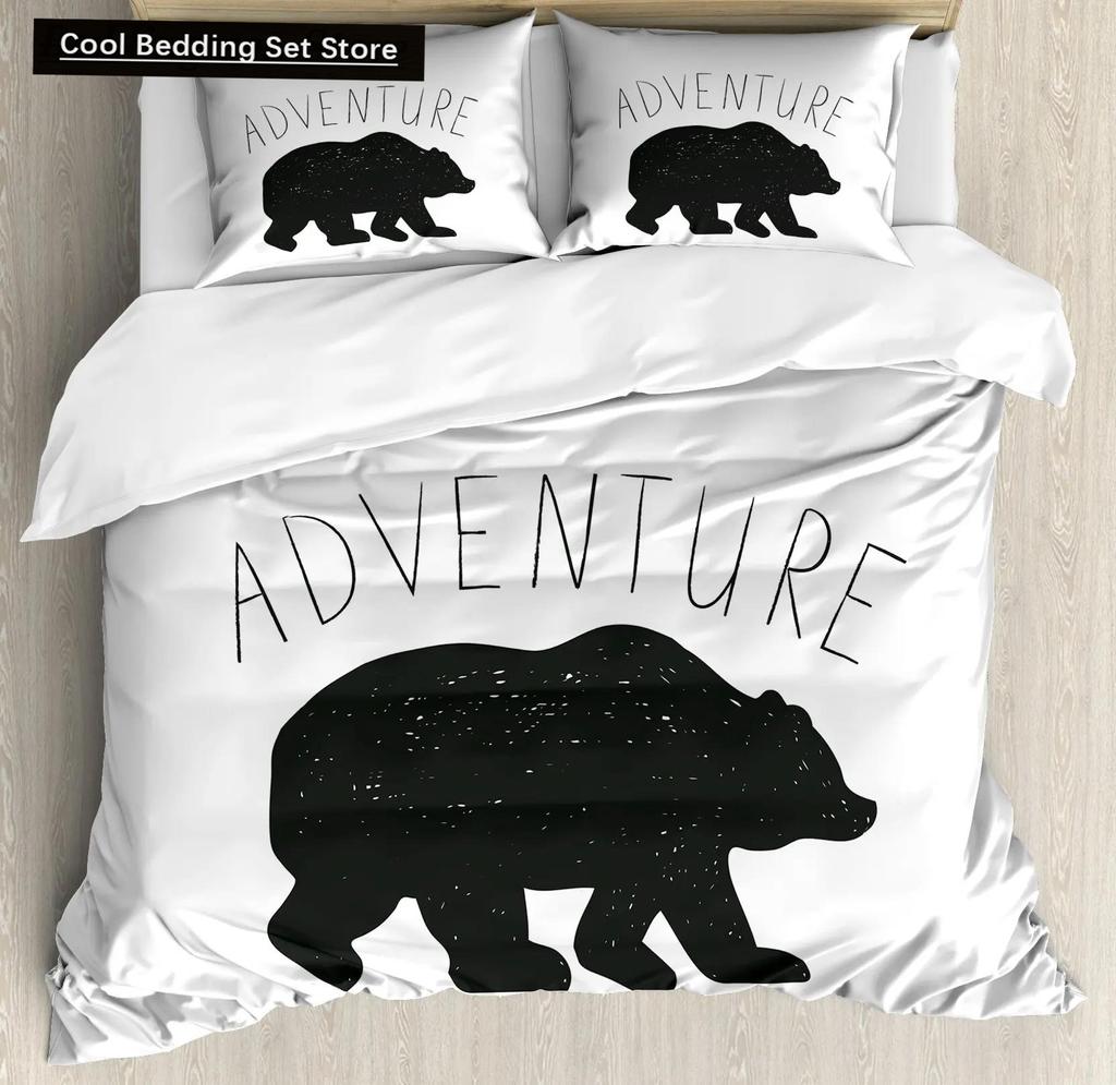 Adventure Duvet Cover Set Wilderness Themed Duvet Cover Set Bedclothes Double Queen King Size Polyester Bedding Set Pillowcase