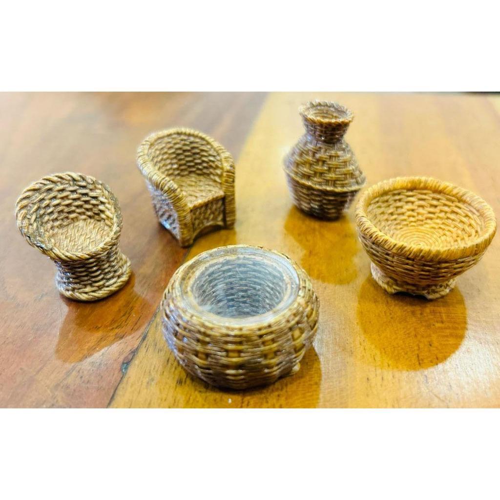 1 Set Resin Miniature Sitting Sofa Set – 5 Pcs | Decorative Showpiece | Gift for Him/Her, Home, Living Room, Office, Table, Car Dashboard