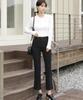 Ppaeppae Domestic Secret Waistband Side Slit Semi-Bootcut Stretch Slacks