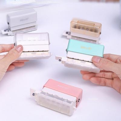 Mini 6-Loch-Stanzmaschine DIY Lochstanzerkennung Buchseitenhefter Büromaterial Macaron Fünffarbig optional