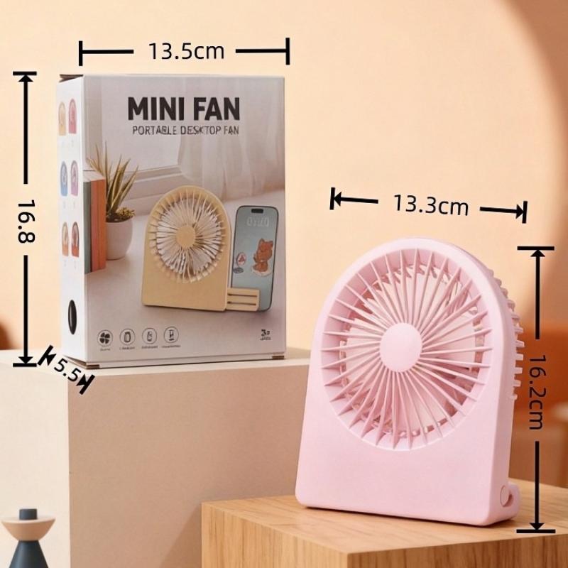 3 Speed Ultra Thin USB Rechargeable Desktop Fan Quiet Operation Energy Saving for Office Desk Use
