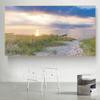 Modern Blue Sun Beach Grass Ocean Seascape Canvas Painting Landscape Posters and Prints Home Decor for Living Room Decoration