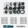 CS1.0-4.0mm Rubber O Ring High Quality Sealing Washer Balck NBR O-ring Plumbing Gasket Car Air Condition Oil Resistant Oring Kit