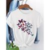 European Size European Size Butterfly Print Short Sleeve T-Shirt