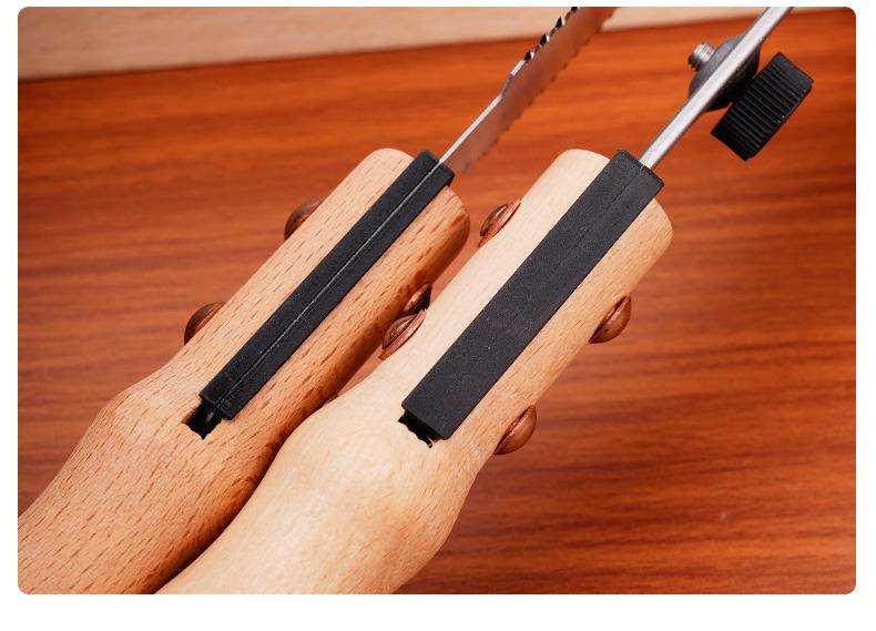 Qi Hong Bamboo Handle Precision Woodworking Saw - Double-sided Japanese Fine Teeth Mortise & Tenon Saw with Back Clamp
