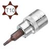 2pcs 3/8" Drive T35 T25 T15 T10 H7 Hex Torx Bit Socket  S2 Steel CR-V Spanner Ratchet Socket Wrench 2" Length Hand Tools