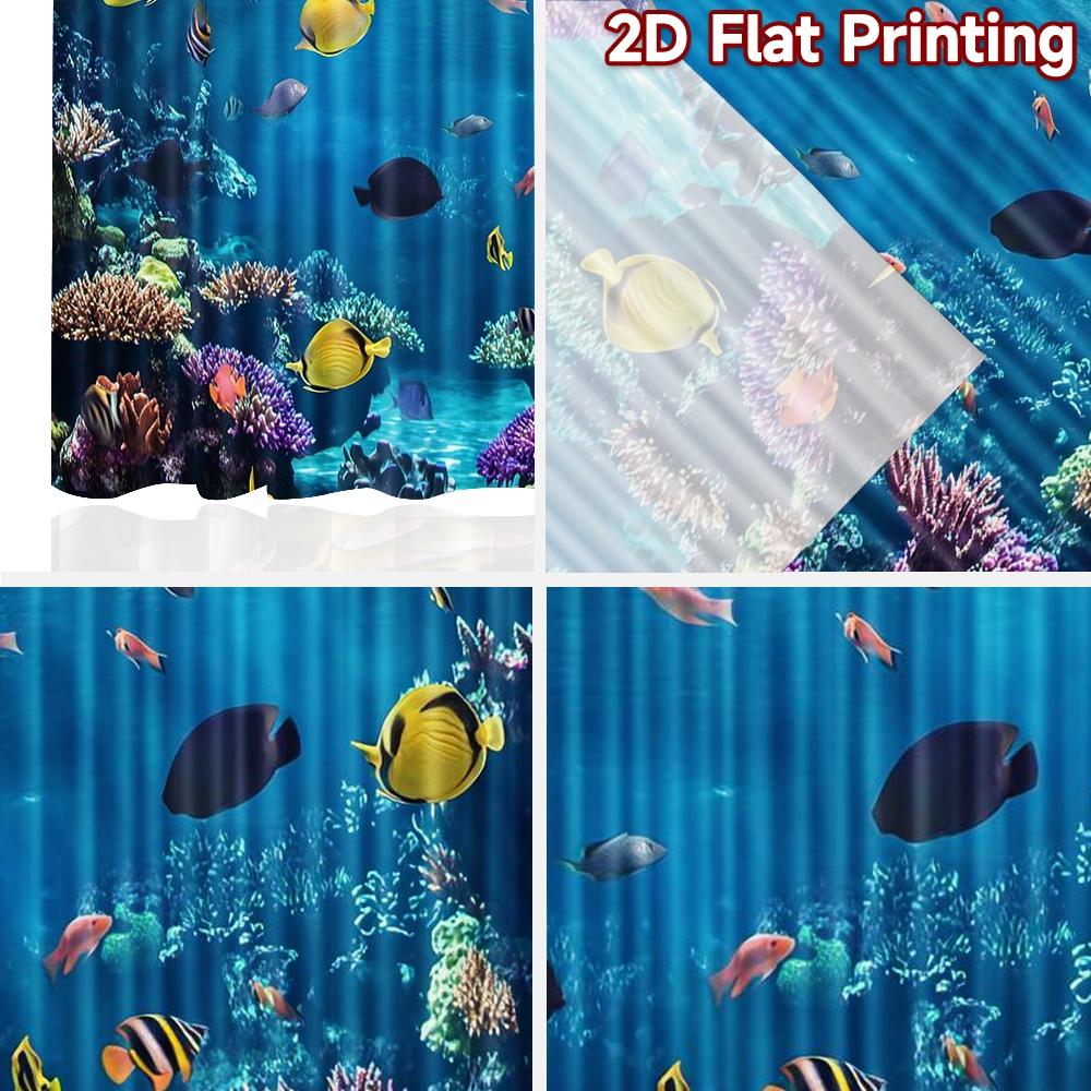 2D flat Photography Backdrop Photography Backdrop Colorful Underwater Scene 100% Polyester Festive Backdrops Use for Holiday