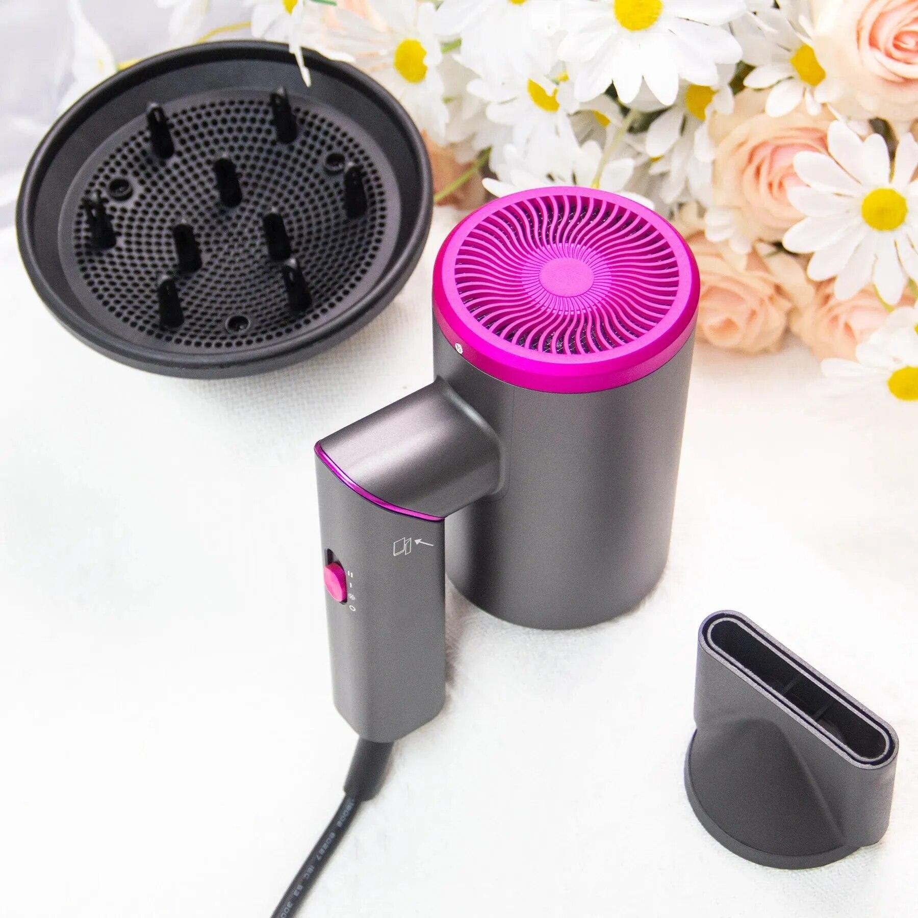 

Фен Angenil с диффузором, фен Lonic мощностью 1800 Вт, дорожный фен со складной ручкой, уход за волосами при постоянной температуре European regulations серый