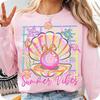 Pearl Seashell Bow Shirt Coquette Summer Graphic Tee Girly Beach Shirt