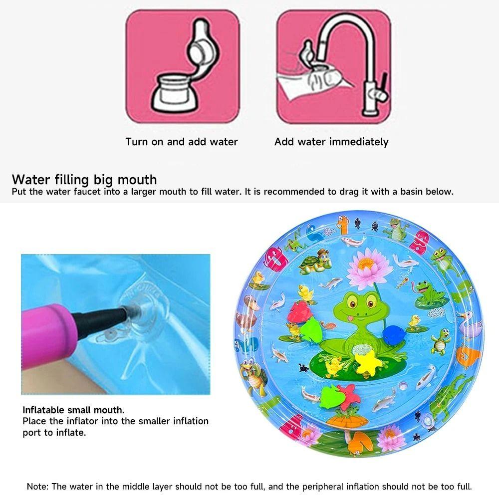 PVC Pet Inflatable Water Mat Cartoon Sensory Water Play Mat Creative Pet Play Sensory Toy  Summer
