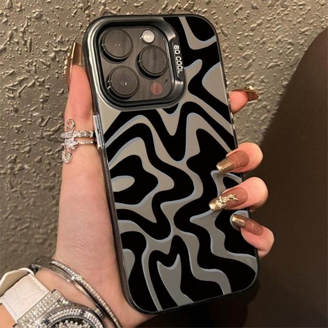 Black Water Ripple Phone 15 14 13 12 11 Pro Max Shockproof Bumper Back Cover For iPhone 16 Case Funda Bumber