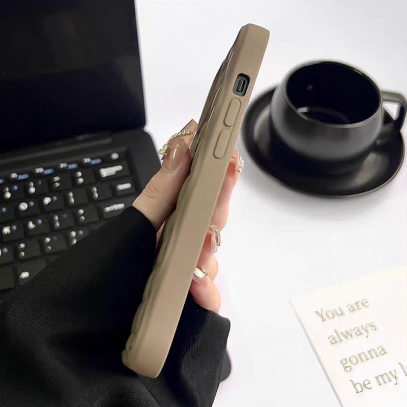 Słodkie cukierki 3D Cookies Square Grid Pattern etui na telefon iPhone 15Pro 11 12 13 14 Pro Max matowe silikonowe etui odporne na wstrząsy