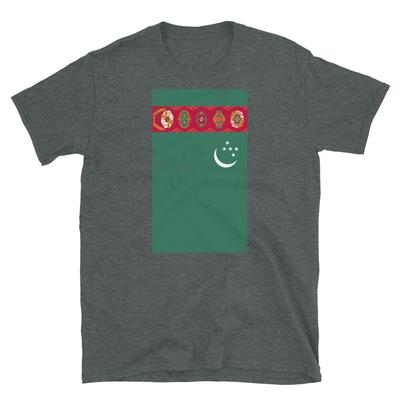Turkmenistan Central Asia Ashgabat Distressed Flag Short-Sleeve Unisex T-Shirt
