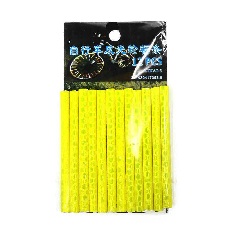 12Pcs Bicycle Lights Wheel Rim Spoke Clip Tube Safety Warning Light Cycling Bike Strip Reflective Reflector Bicycle