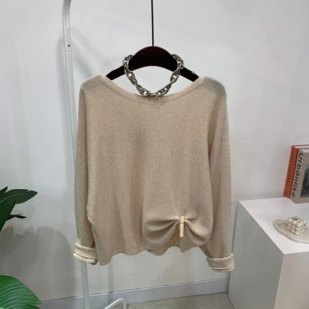 C S In The Room overSized Boat neCk CaShmere Wool 30 Long Sleeve Knit 4 ColorS