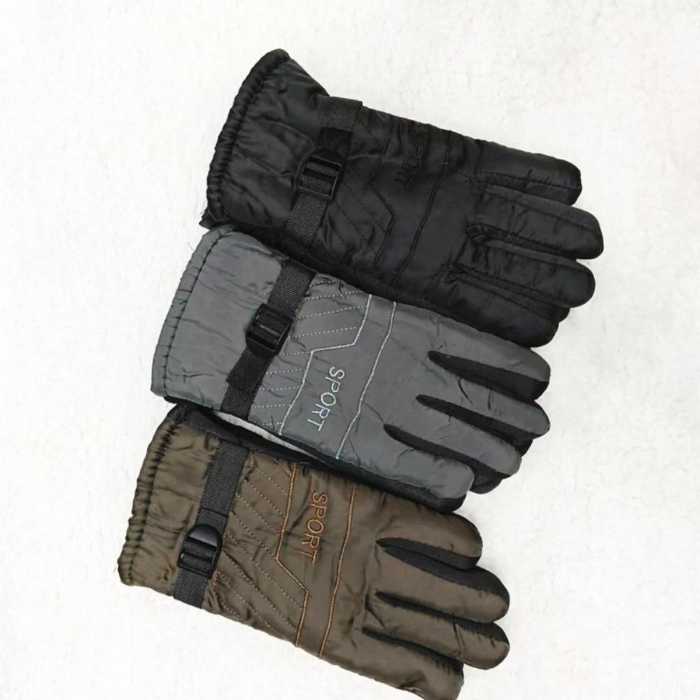 Men's thermal gloves outdoor skiing motorcycle electric vehicle riding gloves cycling fleece thicker
