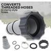 (2-Pack Replacement Threaded to Clamp Style Hose Adapter for Intex Pool Sets with 1.5 and 1.25-Inch Hose - Fits Filter Pumps, Chlorine Generators, Sal