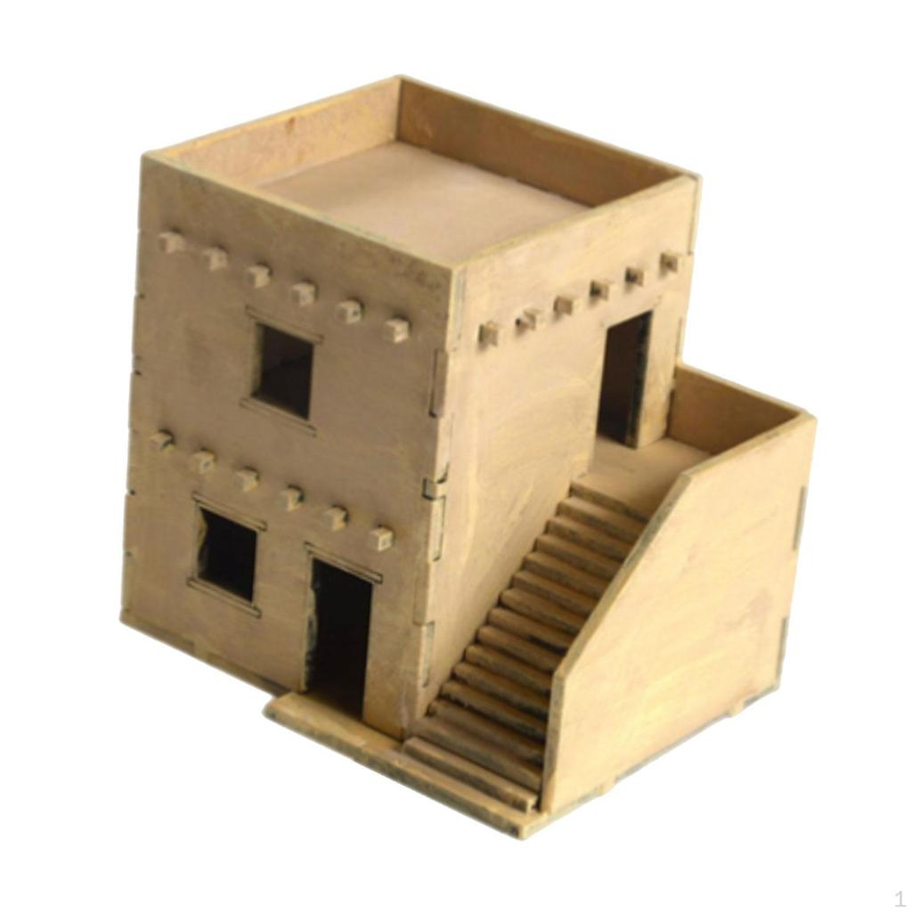 1/72 House Model Building Landscape Materials Wooden Puzzle Toys 3D Puzzles Unassembly for