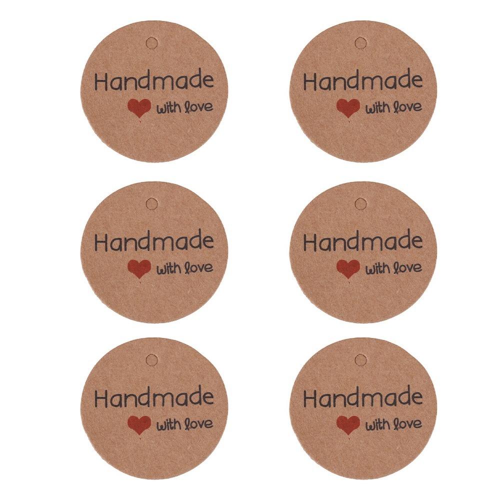 100pcs With String Gift Tags Brown Kraft Paper Tags Price Tag Handmade Hang Label  Home Made Crafts