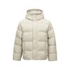 Windproof Waterproof Oil-Resistant Teflon Three-Proof Warm Duck Down Hooded Jacket Unisex Outerwear Light-Brown L324U154-0046
