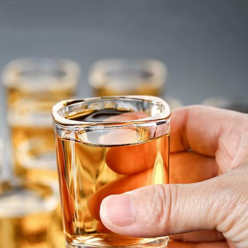 6pcs Set Shot Glass Crystal Glass Drinkware Spirits Cup Transparent Cups Stemware Flat Bottom Small Capacity Wine Glass Drinks