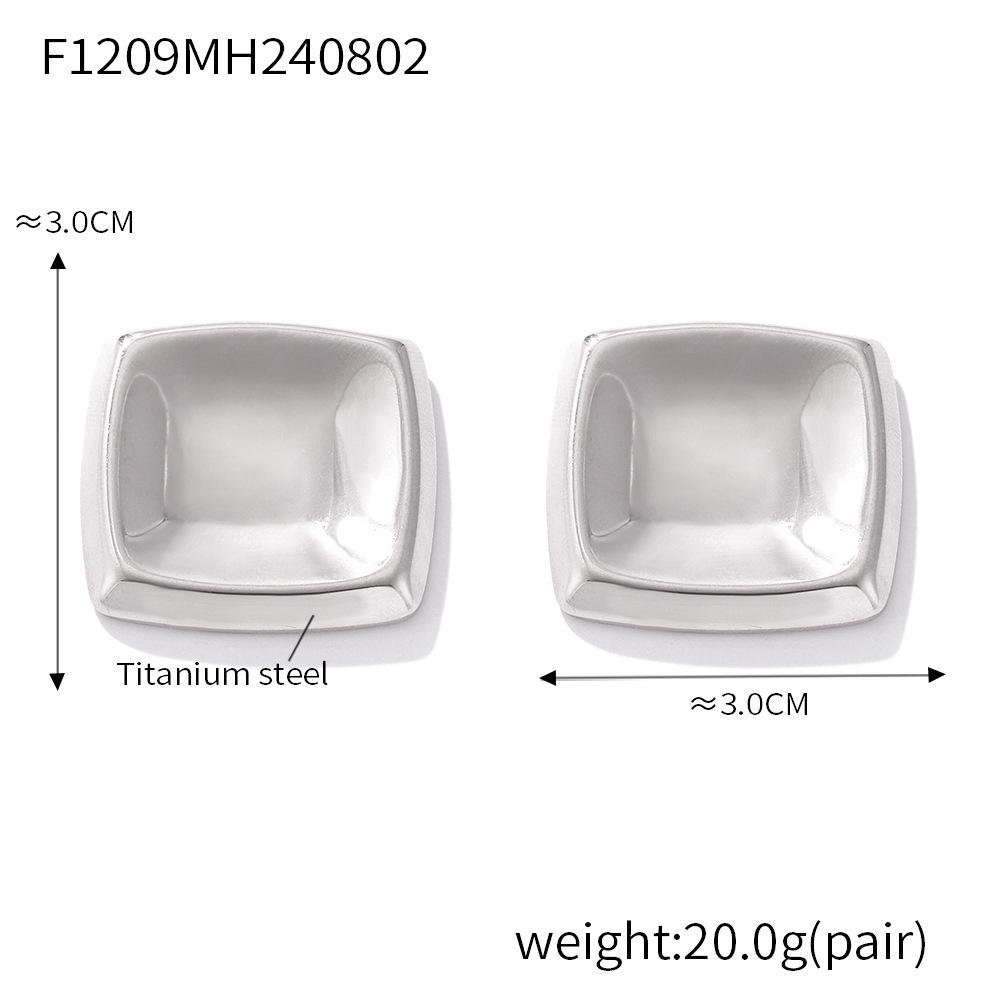 Kolczyki vintage geometryczne kwadratowe wklęsłe platerowane 18-karatowym złotem ze stali tytanowej