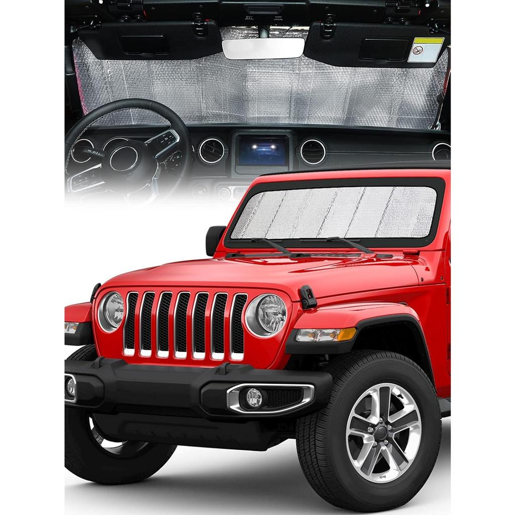 Windshield Sunshade Sun Shade Visor Mat for Jeep Wrangler TJ JK JKU Rubicon Sahara X Sport 1996-2018Windshield Sunshades 1