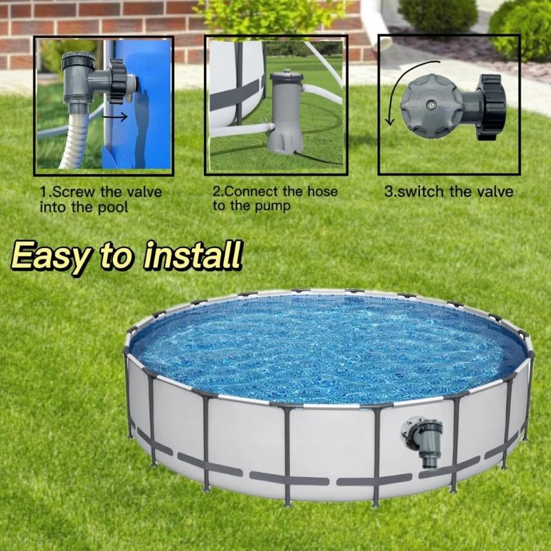 Pool Pömpel und Filter Set Einfache Installation Pömpelventile Zuverlässiger Betrieb Filterset Kunststoff Schwimmbadfilter