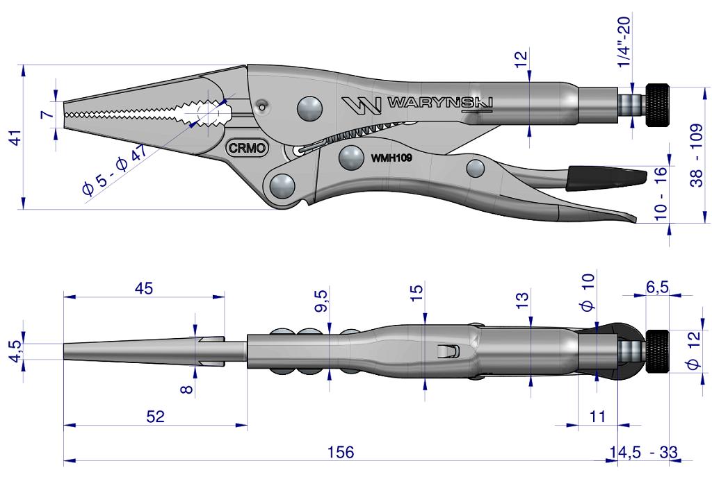 Morse CrMo steel locking pliers 6" long jaws Waryński