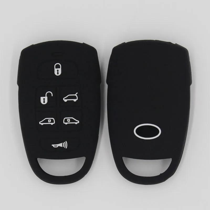 Silicone rubber Car Key Cover Case Holder Bag Shell Skin for Hyundai for Kia Sedona Mini Van 6 Buttons Smart Remote Key