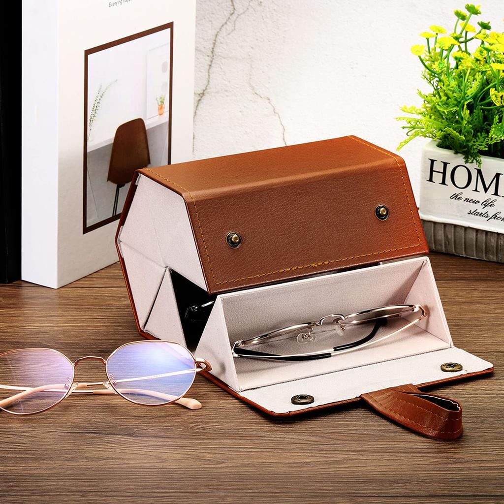 Sunglasses Travel Eyeglass Storage for Multiple Pairs of Foldable Sunglasses Portable Eyeglass Brown [PATIKIL] 6-Slot Organizer, Case, Eyeglasses,