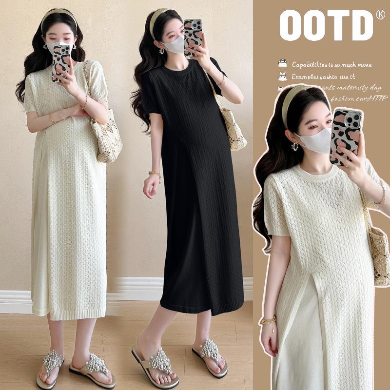 Summer 2026 Plus Size Maternity Dress Set - Loose Fit & Fashionable M