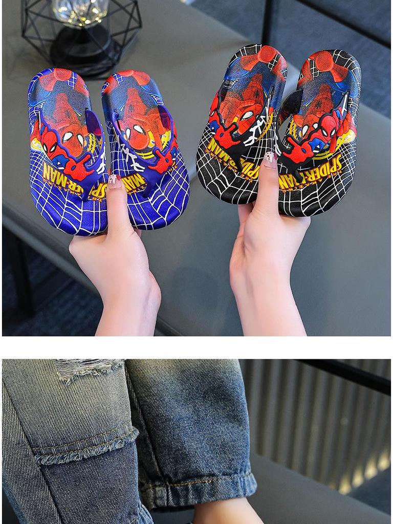 2025 Cartoon Anti-Slip Flip-Flops for Boys, Ages 2-8, Home Slippers