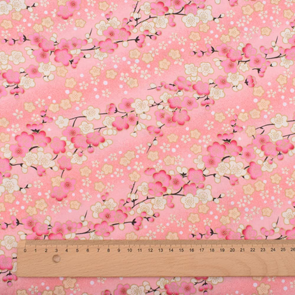 misaki Japanese Pattern Fabric Scraps Japanese Cut 24cm x 24cm Set, Floral, Metallic, Cotton, Fabric, Cloth, Stylish, Crafts, DIY, Handmade,