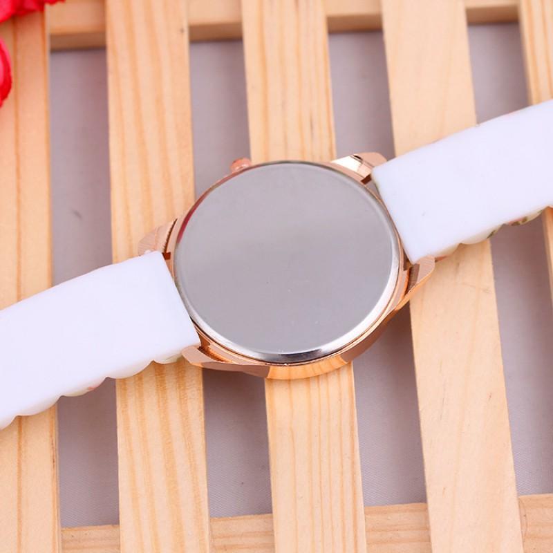 Fashion Geneva Silicone Watch Floral Print Quartz Wristwatch Women